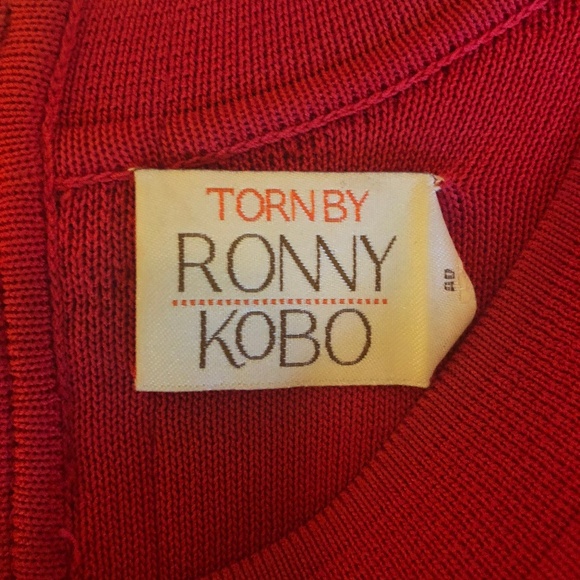 Red Bodycon Holiday Dress, Torn by Ronny Kobo - Picture 5 of 7